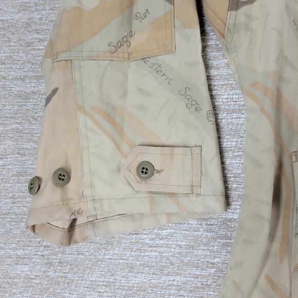 VTG Cabelas Western Sage Combat Coat Mens 2XL Tan Pink Military Jacket Hunt 87' - Picture 6 of 16